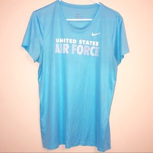 Nike United States Air Force Aqua Blue Dri Fit Tee